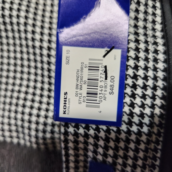 Apt. 9 Black and White Straight Leg Pants - Picture 5 of 10